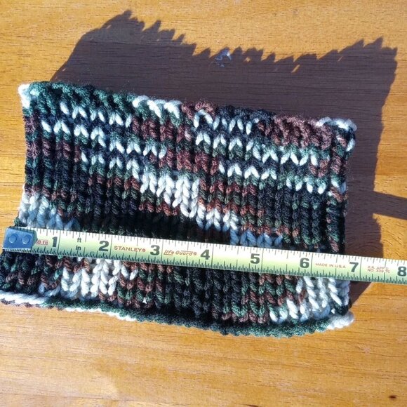 Men's Handmade Headband Circlet Bandeau Camo Black Brown Rib Knit USA Womens M/L - Picture 9 of 10